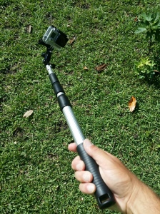 Gopro telescoping mount in stowed position